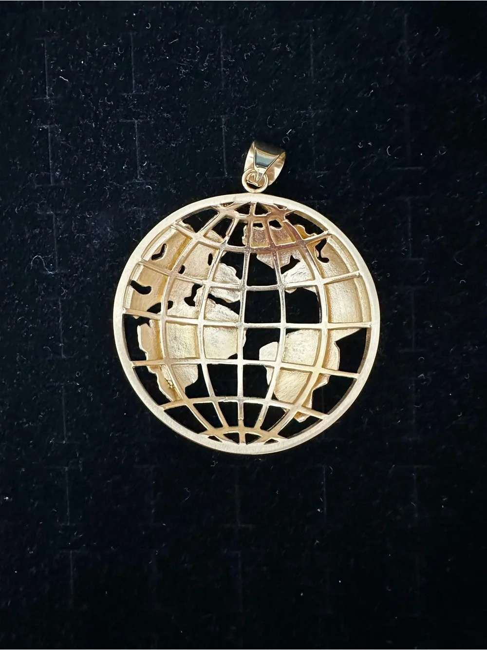 New Gold stainless steel Globe Pendant charm - 58.2 grams